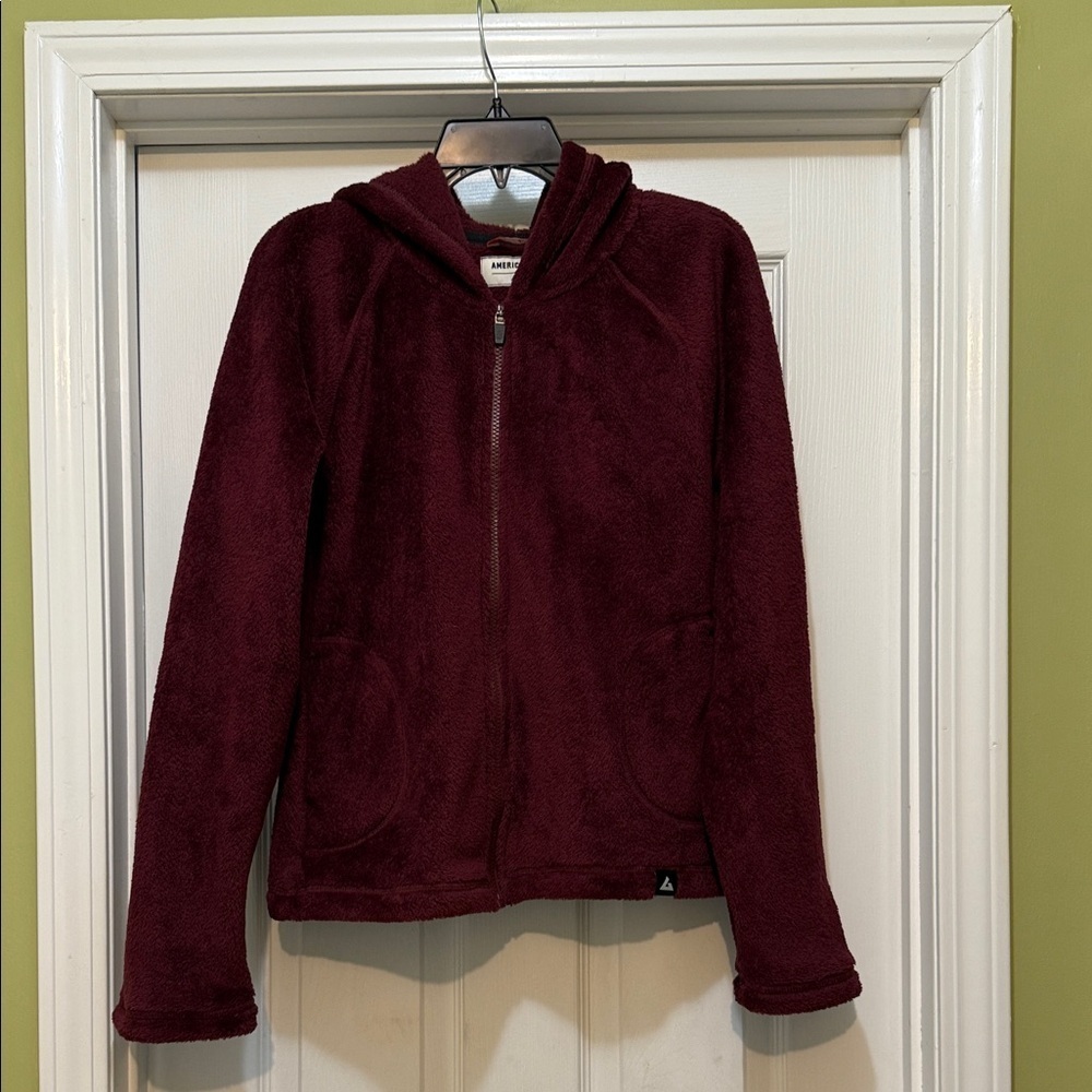American Giant Deep Burgundy Fleece Jacket - size XL